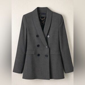 Zara woman plaid double breasted blazer